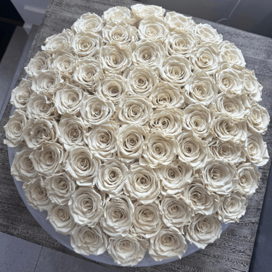White rose dome arrangement